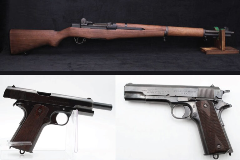 H&R M1 GARAND .30-06 CMP STOCK 1955 POST WAR US SERVICE RIFLE and 1914 SPRINGFIELD ARMORY 1911 US ARMY WWI ISSUE .45 ACP SA photo